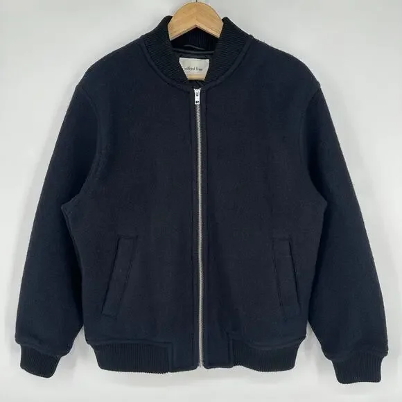 Aritzia Wilfred 100% Merino Wool Stable Bomber Jacket Full Zip Quilted Lined - Picture 4 of 14